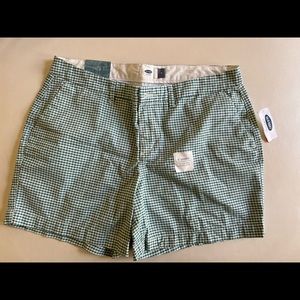 New! Old Navy Green and White Checkered Shorts